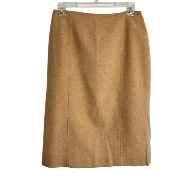 Talbots Dresses & Skirts - Talbots Pencil Skirt Women's Sz 8 Petite Tan Camel Hair Fitted Classic Secretary